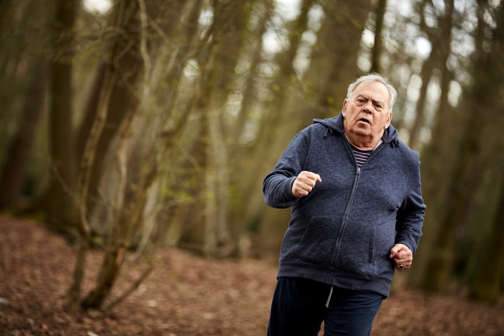 Elderly man running